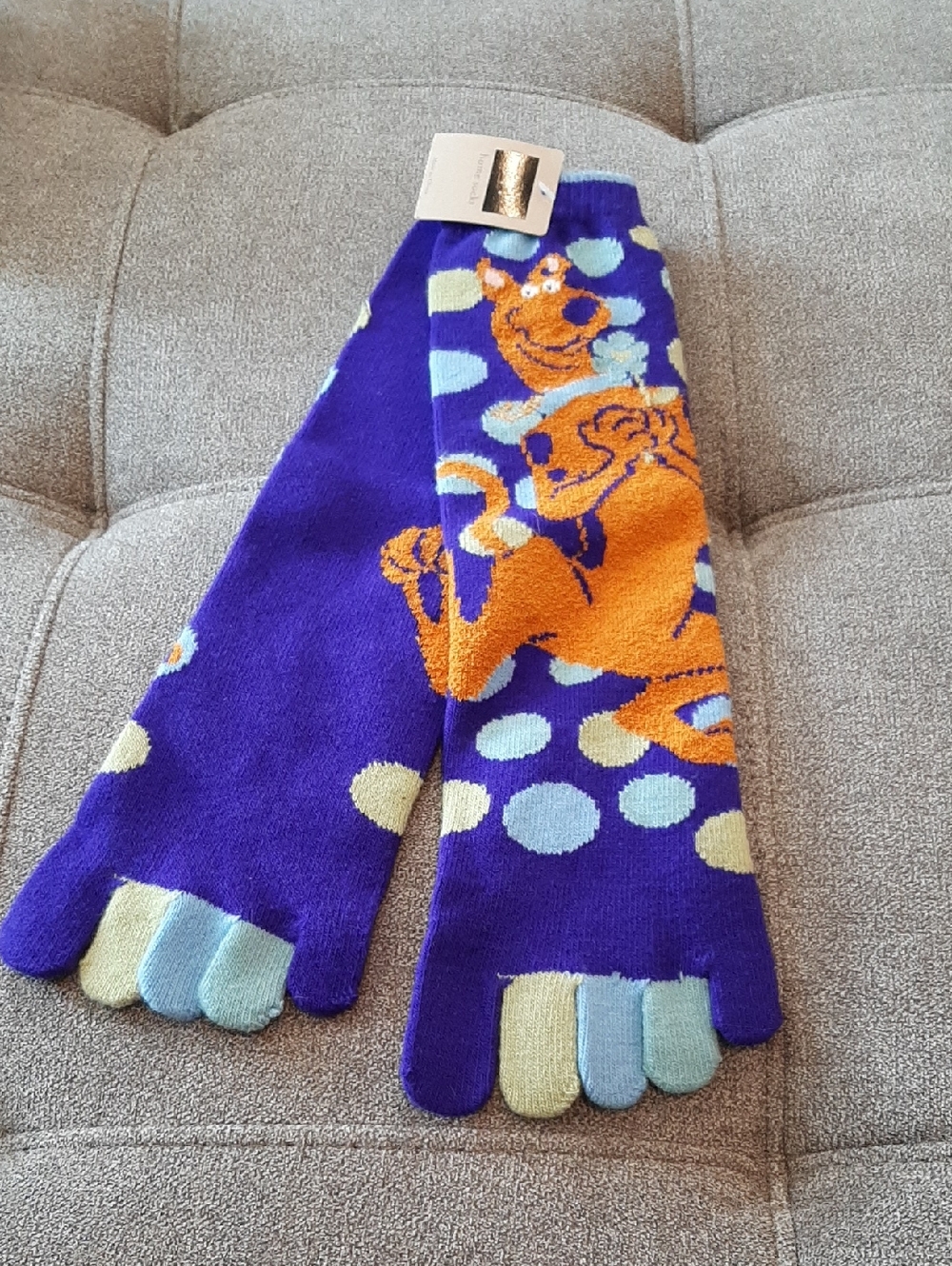 Vintage Covington Purple Scooby Doo Socks with Polka Dots